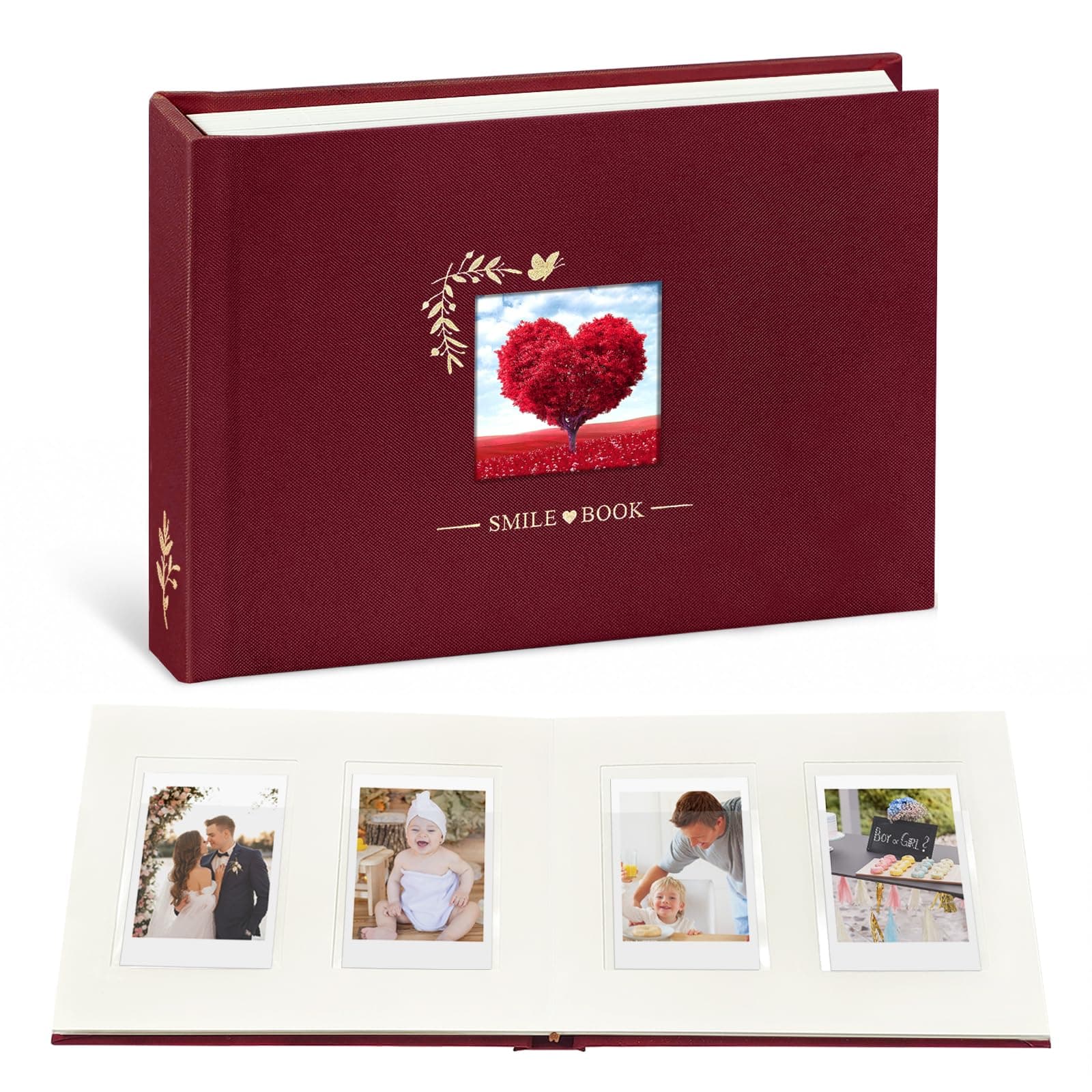 Instax Mini Photo Album with 52 Pockets,Linen Hardcover Mini Photo Album with Writing Space and Front Window,2x3 Picture for Fujifilm chez Amazon US