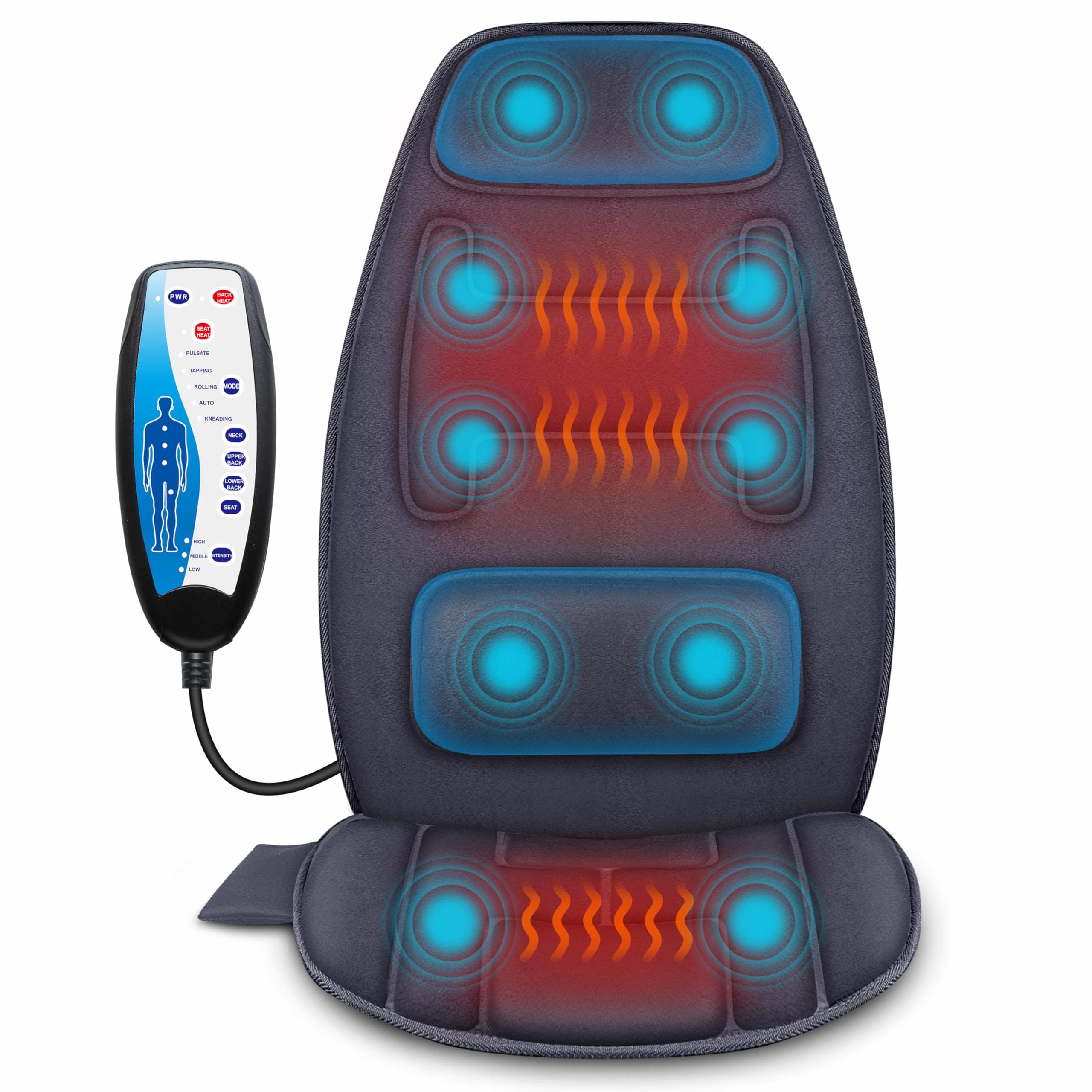Snailax Back Massager with 2 Heat Levels, Massager Chair for Back Pain | 10 Vibration Massage Motors, Gifts for Women Men chez Amazon UK
