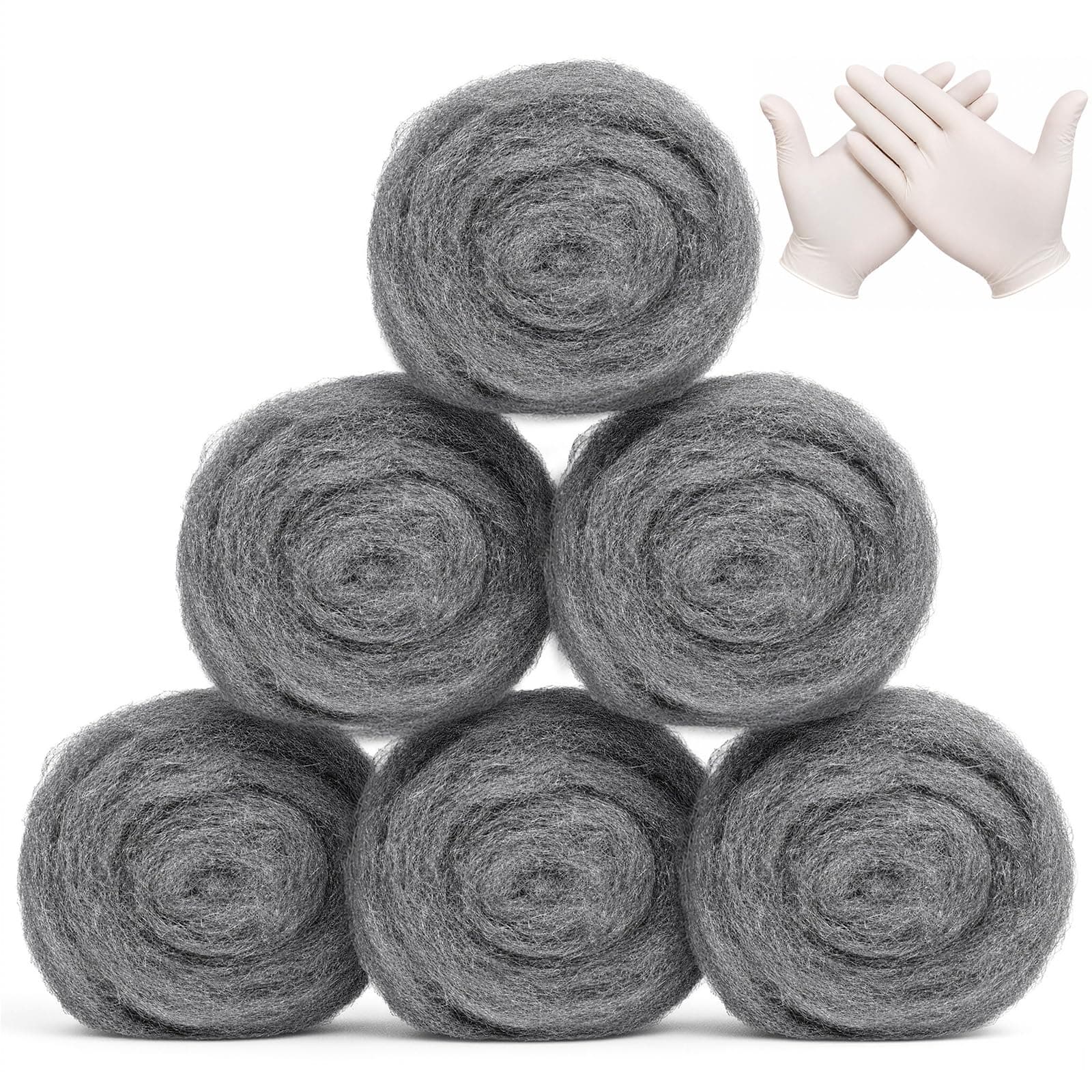 Wire Wool Mice, 6 Pack Steel Wool Mice Rat Blocker Repellent with Gloves | Rodent Control Gaps Mouse Blocker Coarse chez Amazon UK