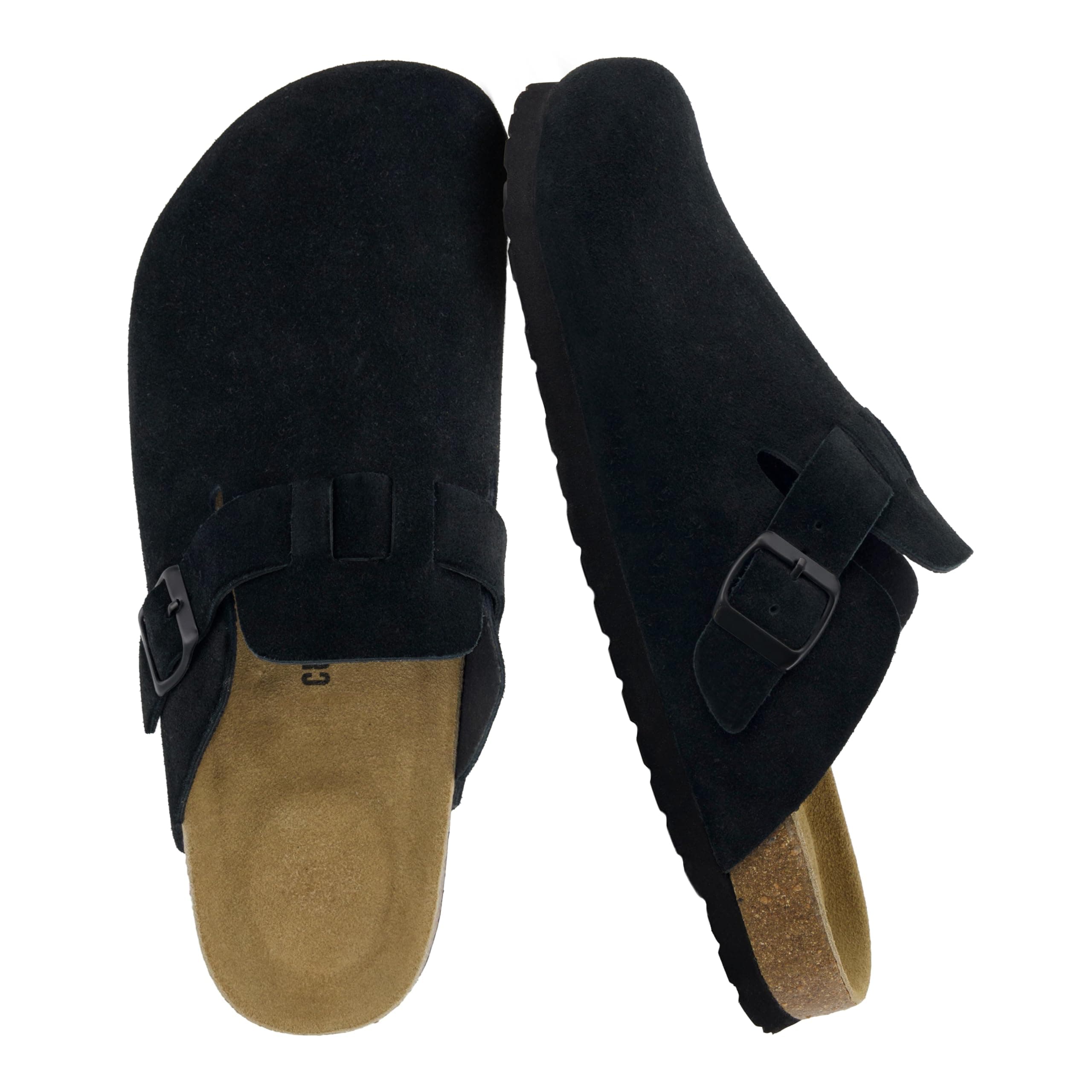 CUSHIONAIRE Haze Genuine Suede Leather Mens Clogs - Comfortable Slip On Potato Shoes for Men with Adjustable Buckle chez Amazon US