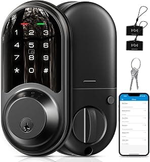 Veise RZ06 Smart Lock for Front Door with App Control, Matte Black chez Amazon US