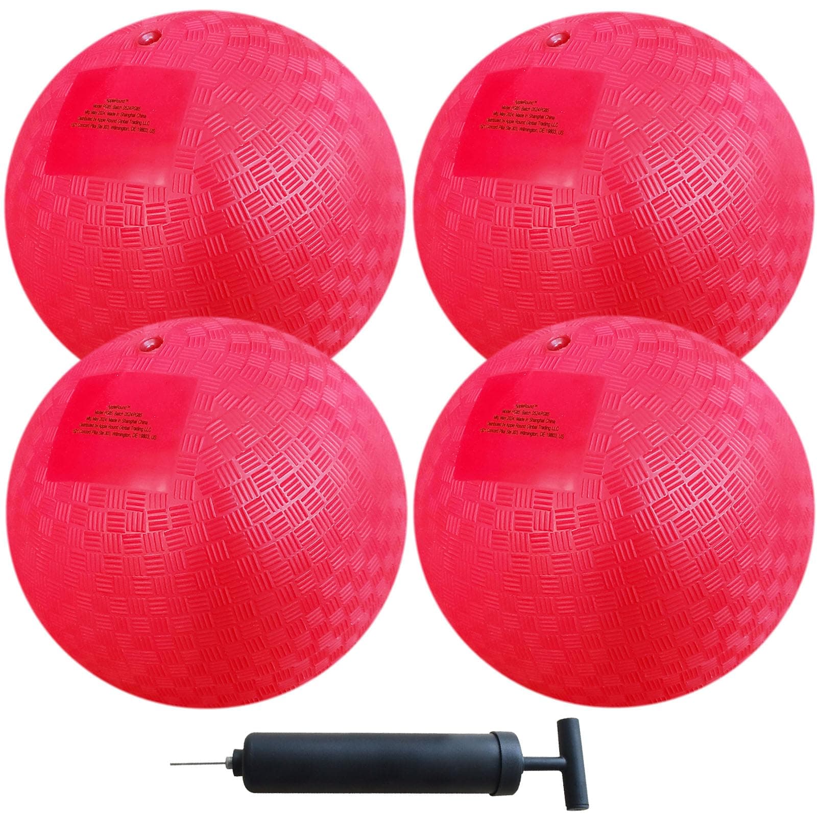 AppleRound 8.5-inch Dodgeball Playground Balls, Pack of 4 Balls with 1 Pump, Official Size for Dodge Ball, Handball, Camps and Schools chez Amazon US