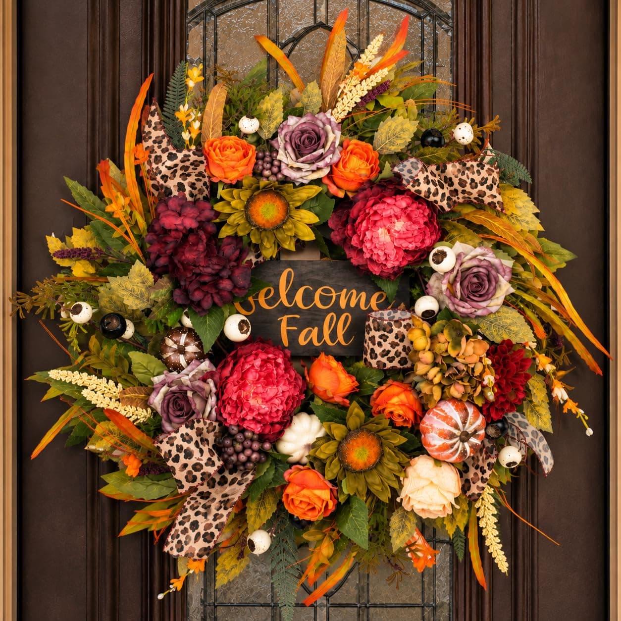 Fall Wreaths for Front Door 24 Inch Artificial Autumn Wreath Rustic Decor | chez Amazon US