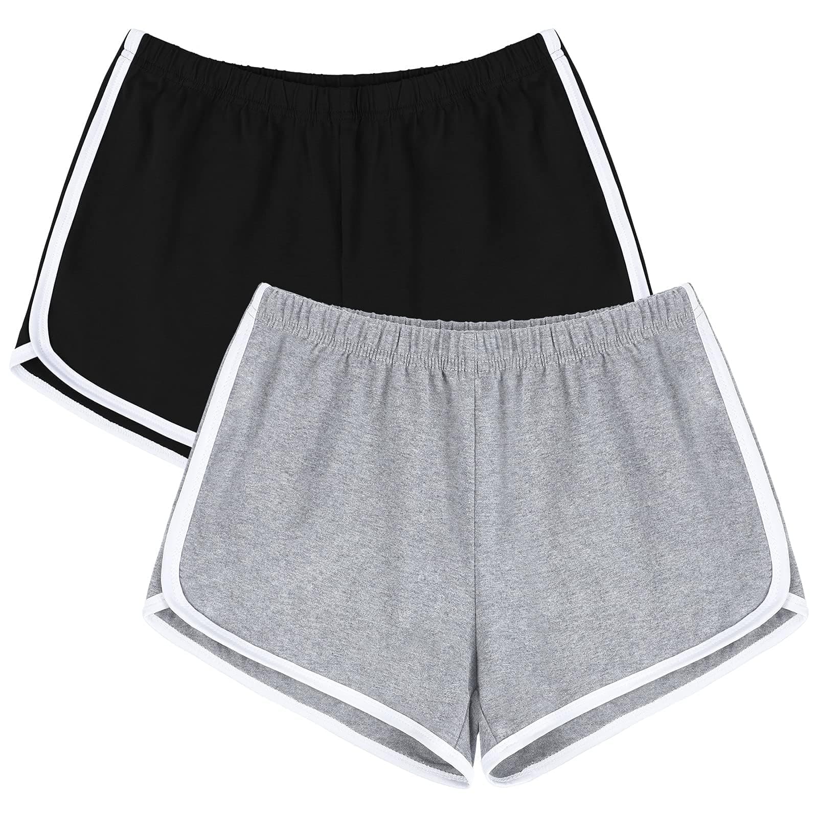 URATOT Women's Cotton Gym Yoga Summer Running Active Dance Elastic Shorts, Pack of 2 chez Amazon US