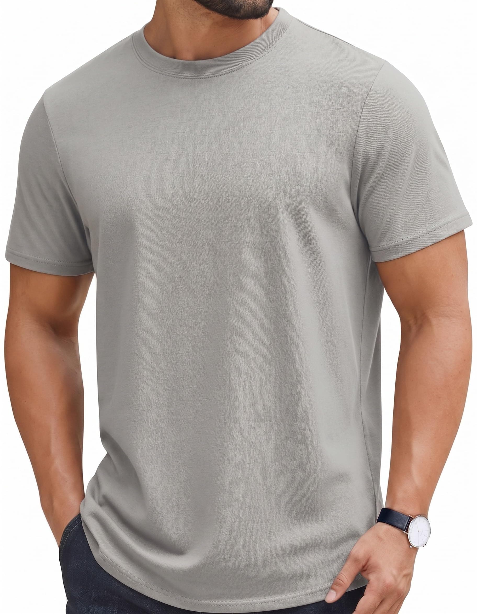 COOFANDY Mens T-Shirts 100% Cotton Crewneck Short Sleeve Tees Casual Plain Shirts chez Amazon US