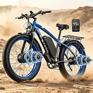 6000W Peak Dual Motor Electric Bike for Adults, 52V 32AH Battery E-Bicycle, Max 45MPH & 100Miles, Front Suspension, Hydraulic Brake,... chez Amazon Canada