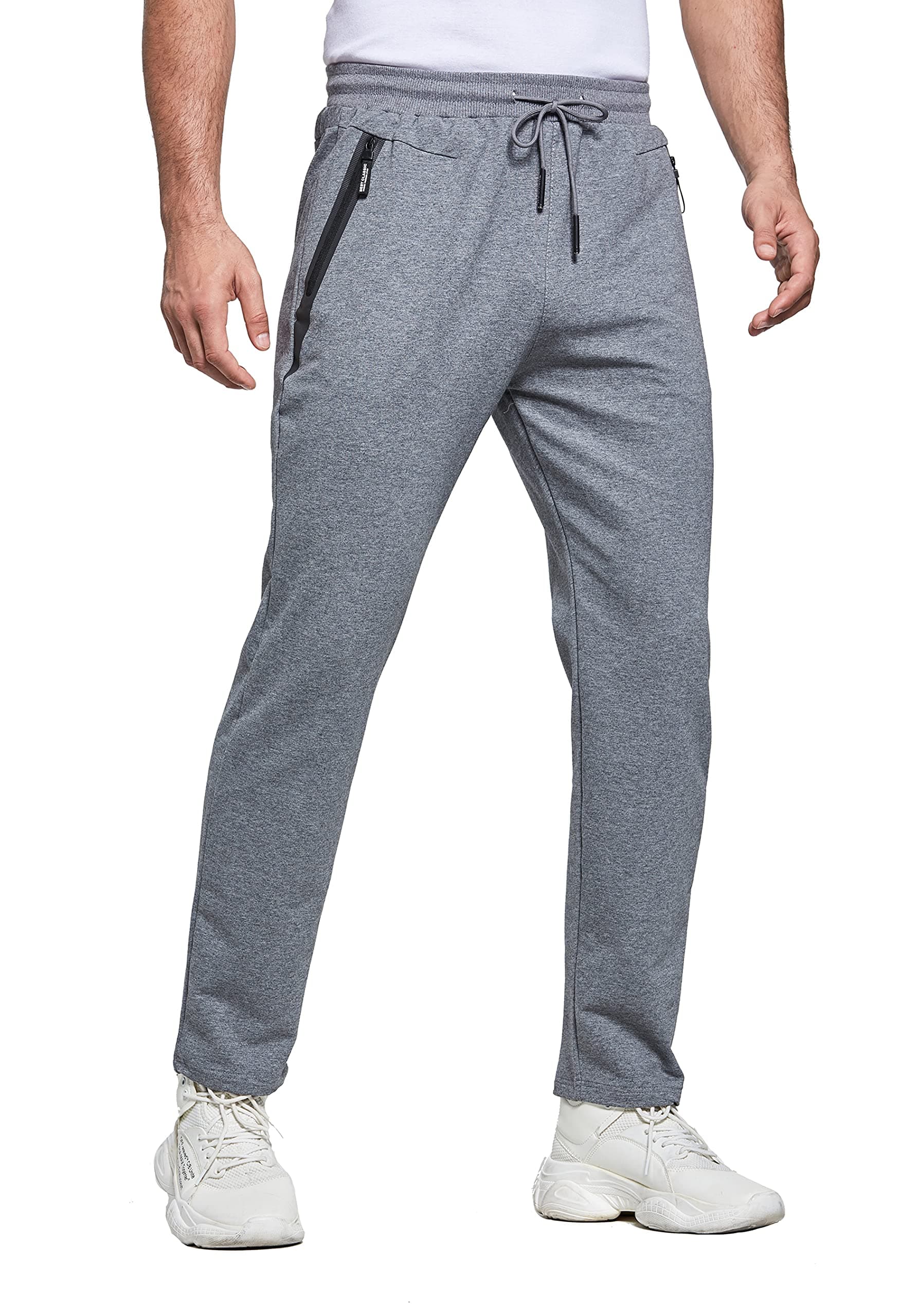 HCSS Mens Joggers Tracksuit Bottoms Slim Fit Zip Pockets Elasticated Waist chez Amazon UK