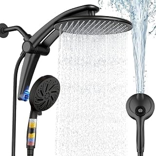 Rain Shower Head with Handheld,Dual Shower Head with Hose,Detachable 10" High Pressure ShowerHead Combo with 9 Settings... chez Amazon Canada