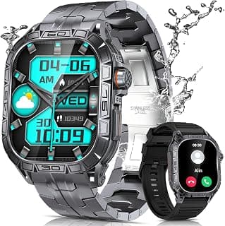Military Smart Watch for Men with 1.96" AMOLED Screen, IP68 Waterproof Smartwatch with Bluetooth Call/Health... chez Amazon Canada