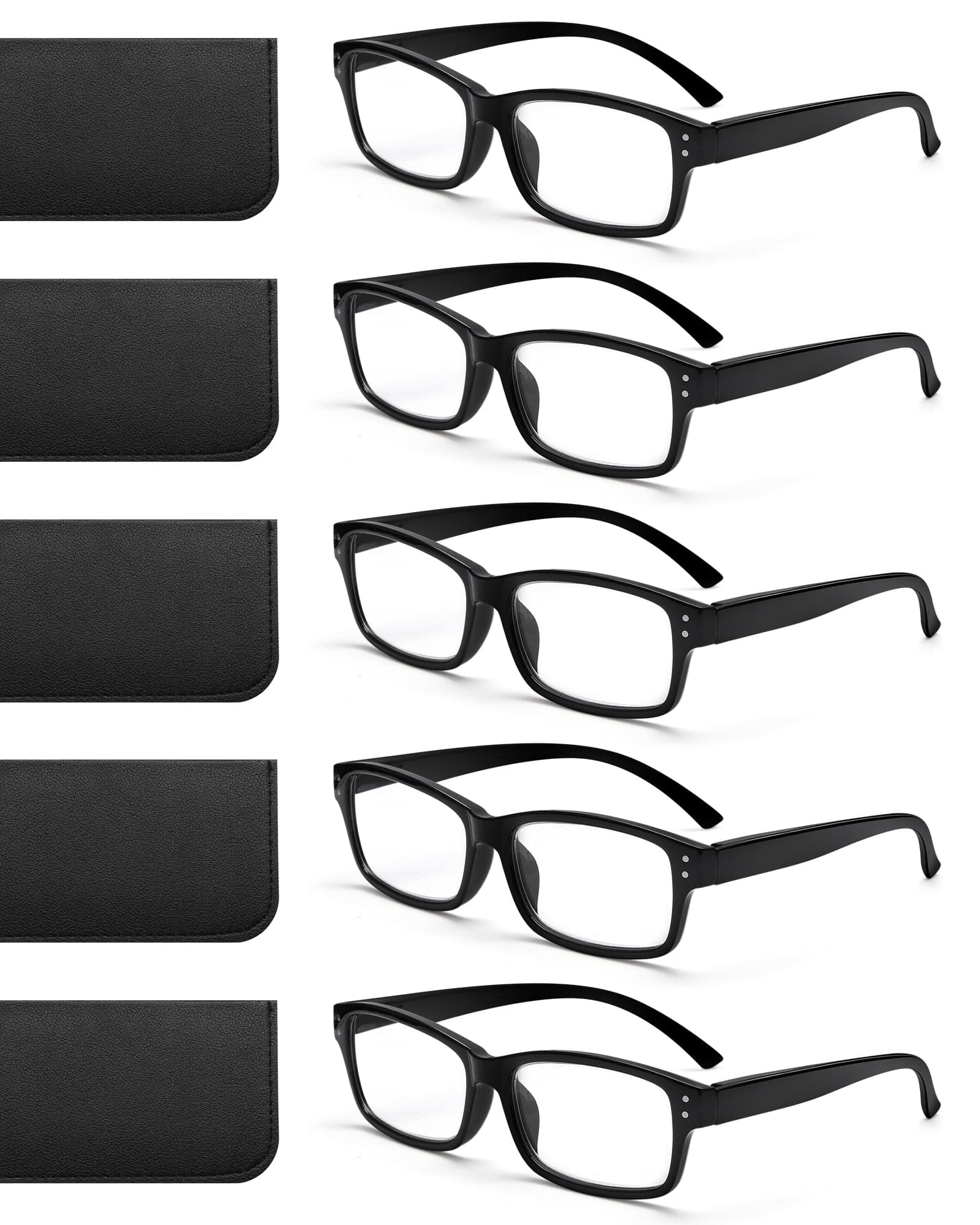 JOLISU Reading Glasses for Men - 5 Pack Classic Readers with Spring Hinge Black Frame, Blue Light Blocking Computer Glasses(2.0) chez Amazon US