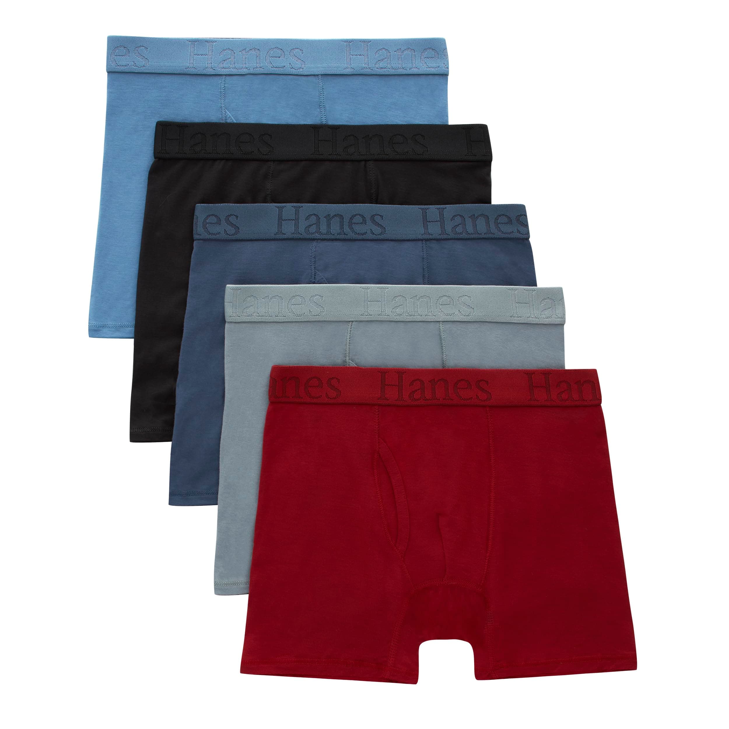 Hanes Boys' Originals Ultimate SuperSoft Boxer Brief Underwear, Assorted, 5-Pack chez Amazon US