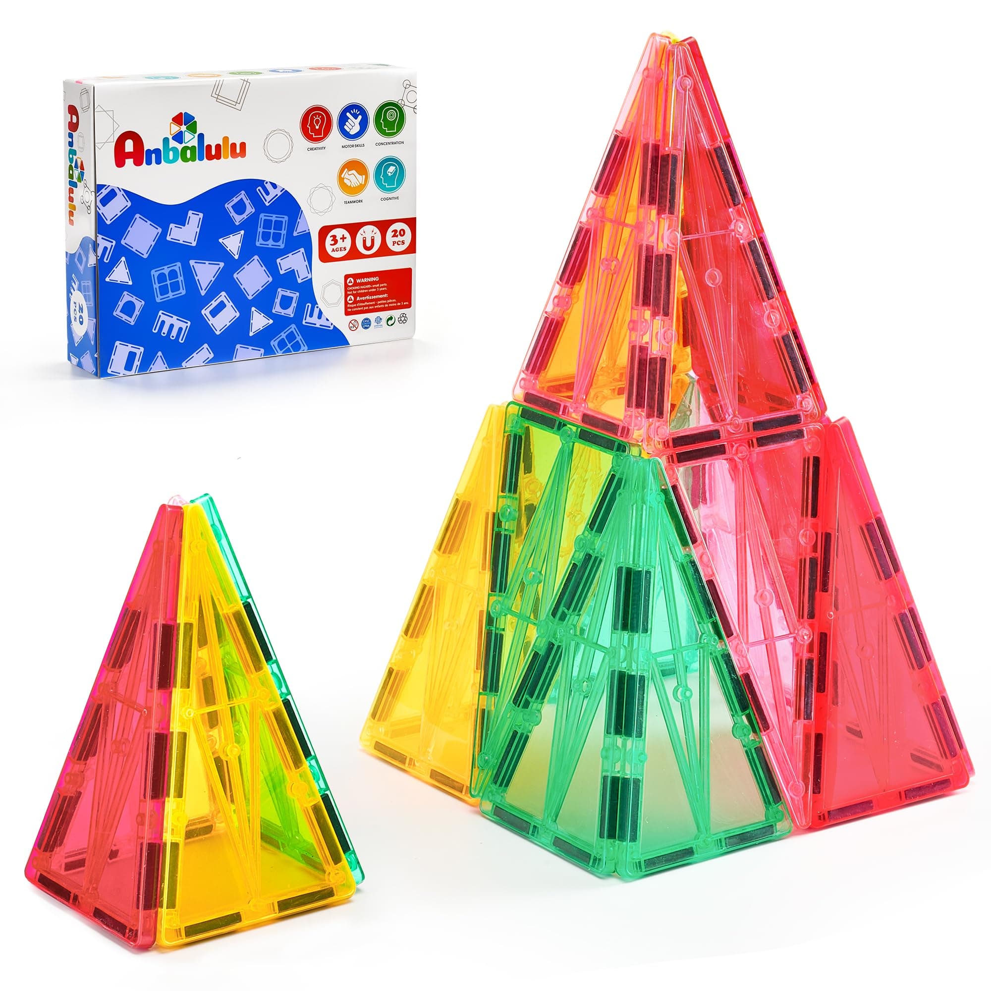 20 PCS Magnetic Right Triangles Expansion Pack – Essential Roof Shingles chez Amazon US