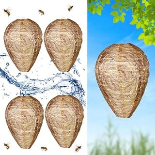 4 Pcs Wasp Trap, Wasp Traps Outdoor Hanging, Waterproof Polyester Fake Wasp Nest Decoy, Yellow Jacket Hornet Bee Trap, Wasp Repellent... chez Amazon Canada