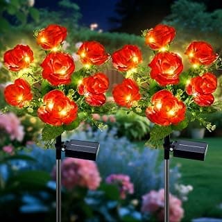 Fohil 2 Pack Solar Garden Lights, Solar Flower Lights with 7 Rose, Solar Lights Outdoor Waterproof with 2 Lighting... chez Amazon Canada