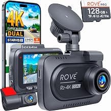ROVE R2-4K Dual Dash Cam Front and Rear, STARVIS 2 Sensor, Free 128GB Card chez Amazon US