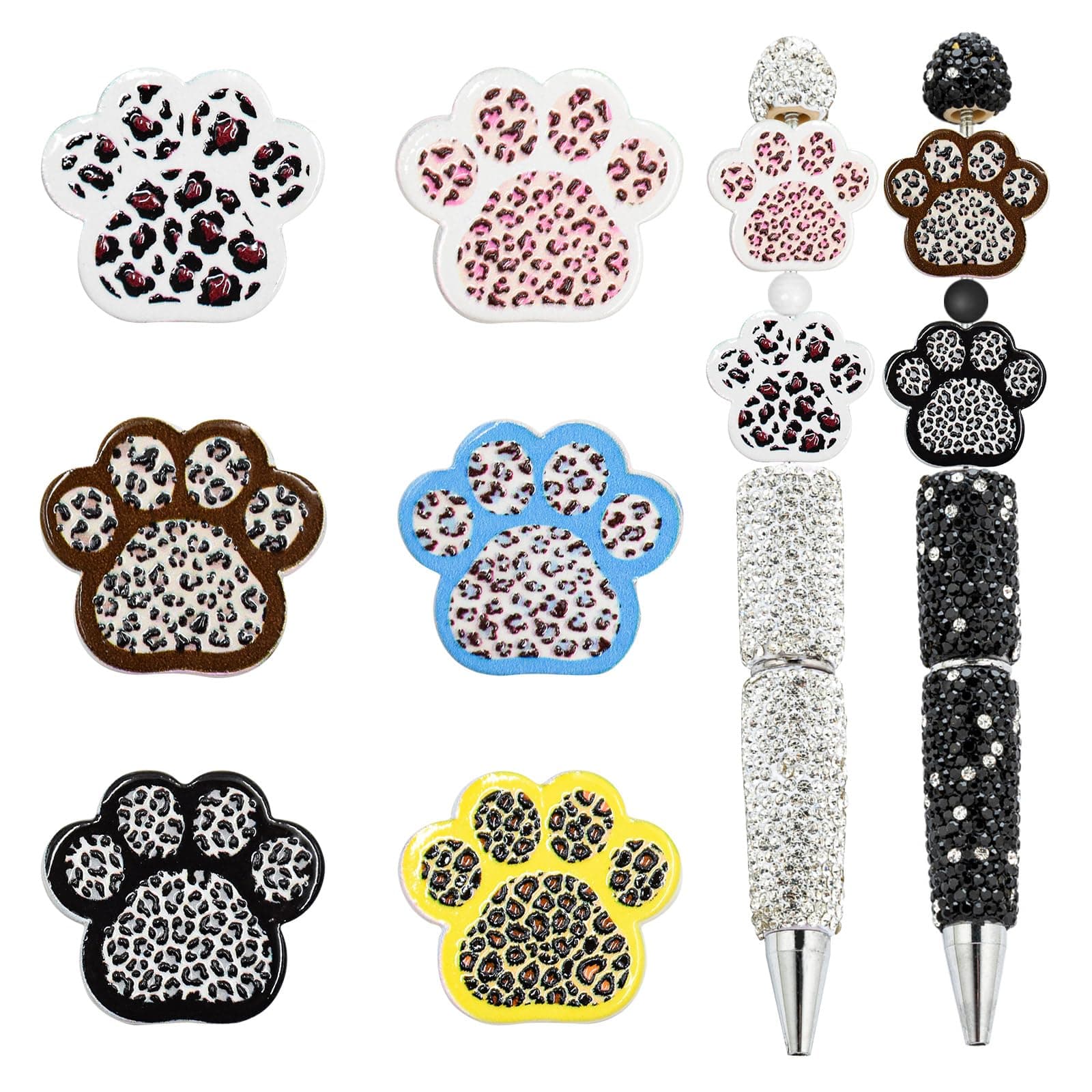 6pcs Paw Beads for Pens Acrylic Fancy Pen Beads for Beadable Pens Beadable Keychains Making chez Amazon US