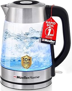 MUELLER HOME Rapid Boil Electric Tea Kettle 1.8L, BPA-Free Hot Water Boiler chez Amazon US