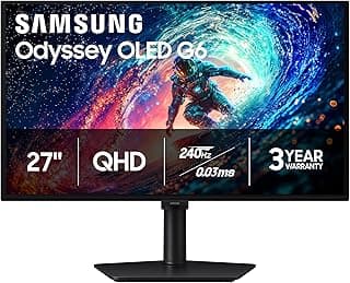 SAMSUNG 27 inch Odyssey G6 QHD OLED Gaming Monitor 240Hz 0.03ms HDR10+ Gsync Freesync DP + HDMI - (LS27HG612SNXZA) [Canada Version] chez Amazon Canada
