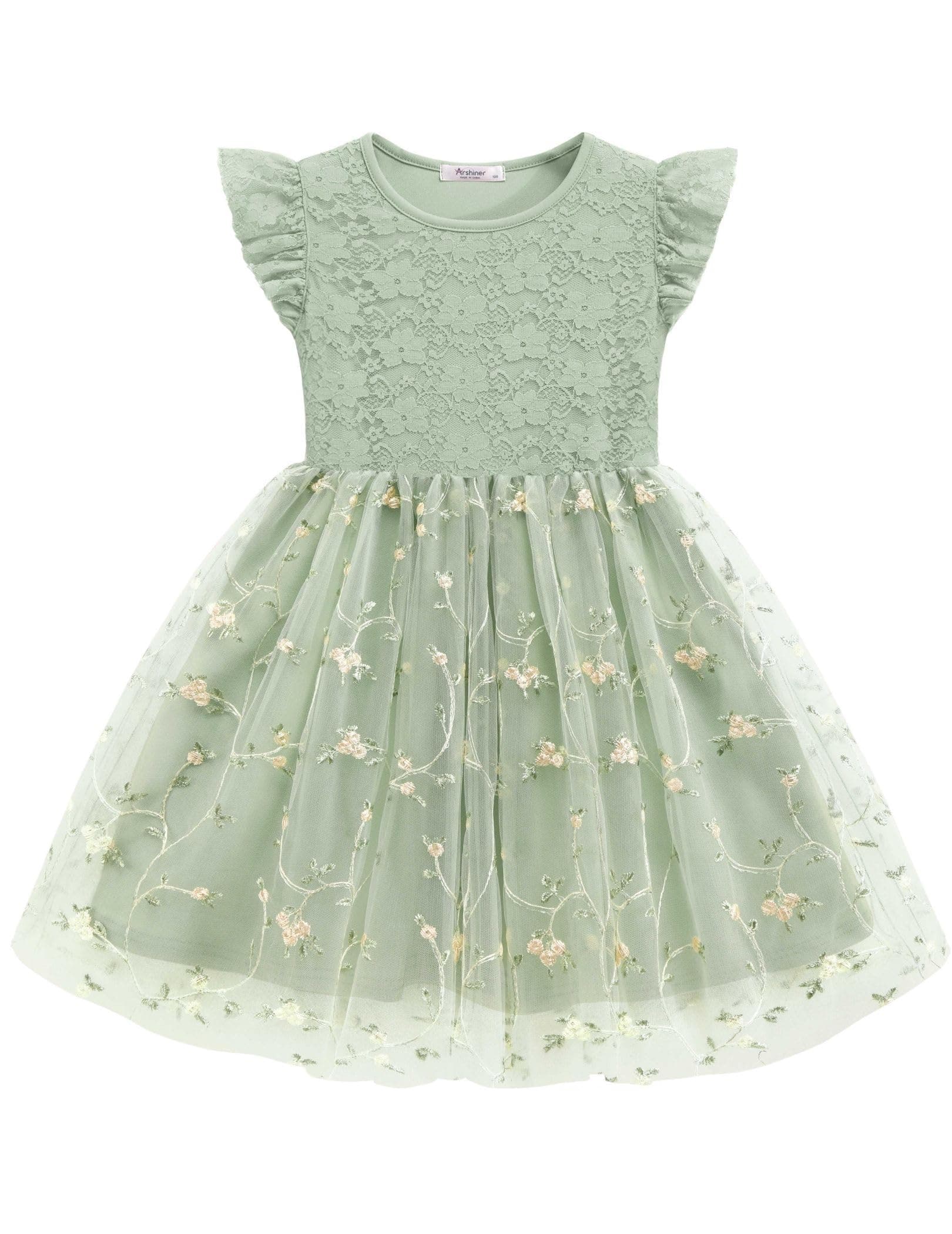 Arshiner Toddler Lace Dresses Ruffle Sleeve 3 Layers Little Girls Dress chez Amazon US