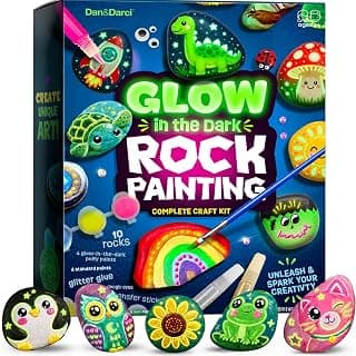 Kit de peinture sur roches pour enfants - Lumineux dans l'obscurité - Cadeaux d'arts et d'artisanat de Noël pour garçons et filles de... chez Amazon Canada