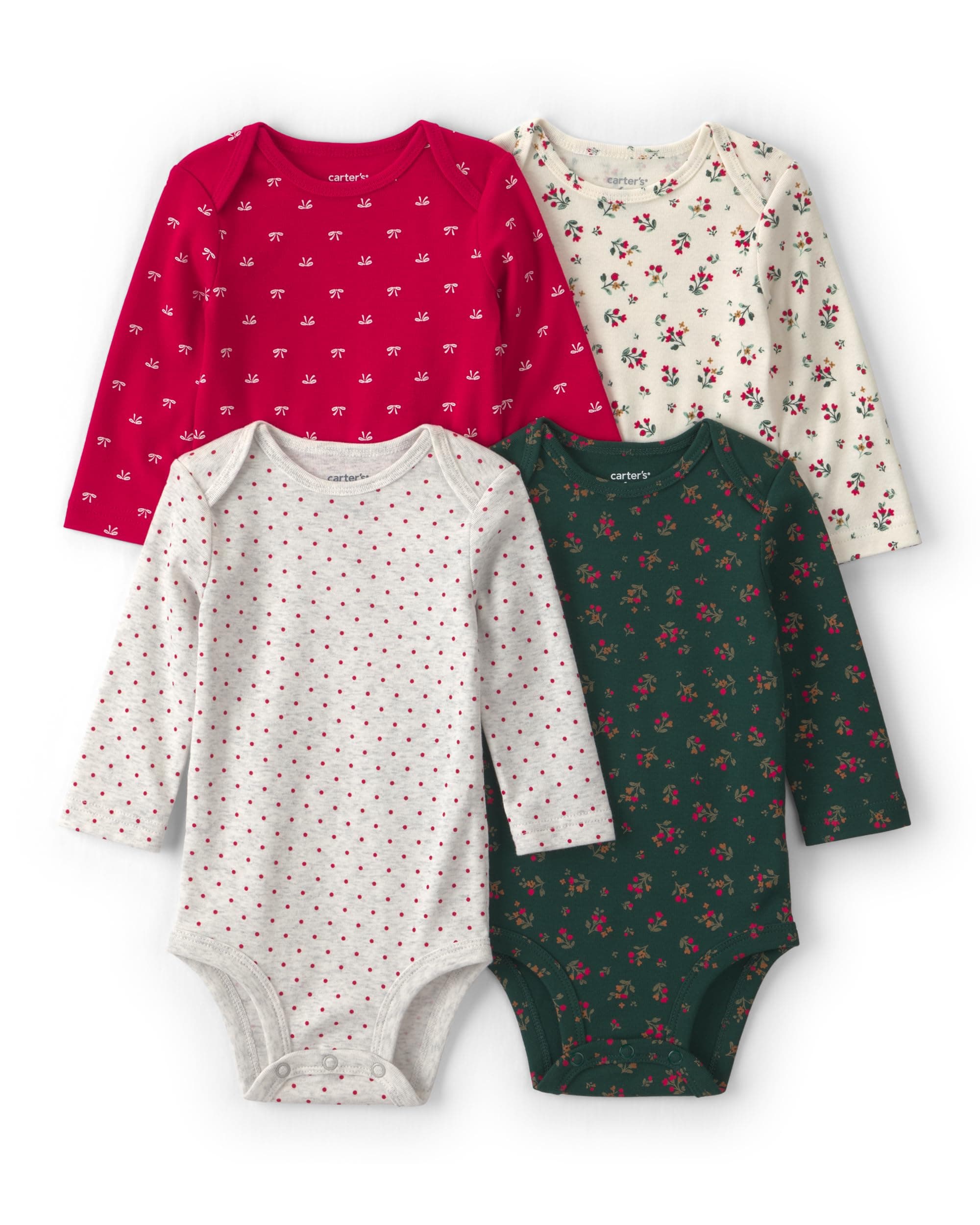 Carter's Baby Girls' 4-pack Long Sleeve Bodysuits chez Amazon US
