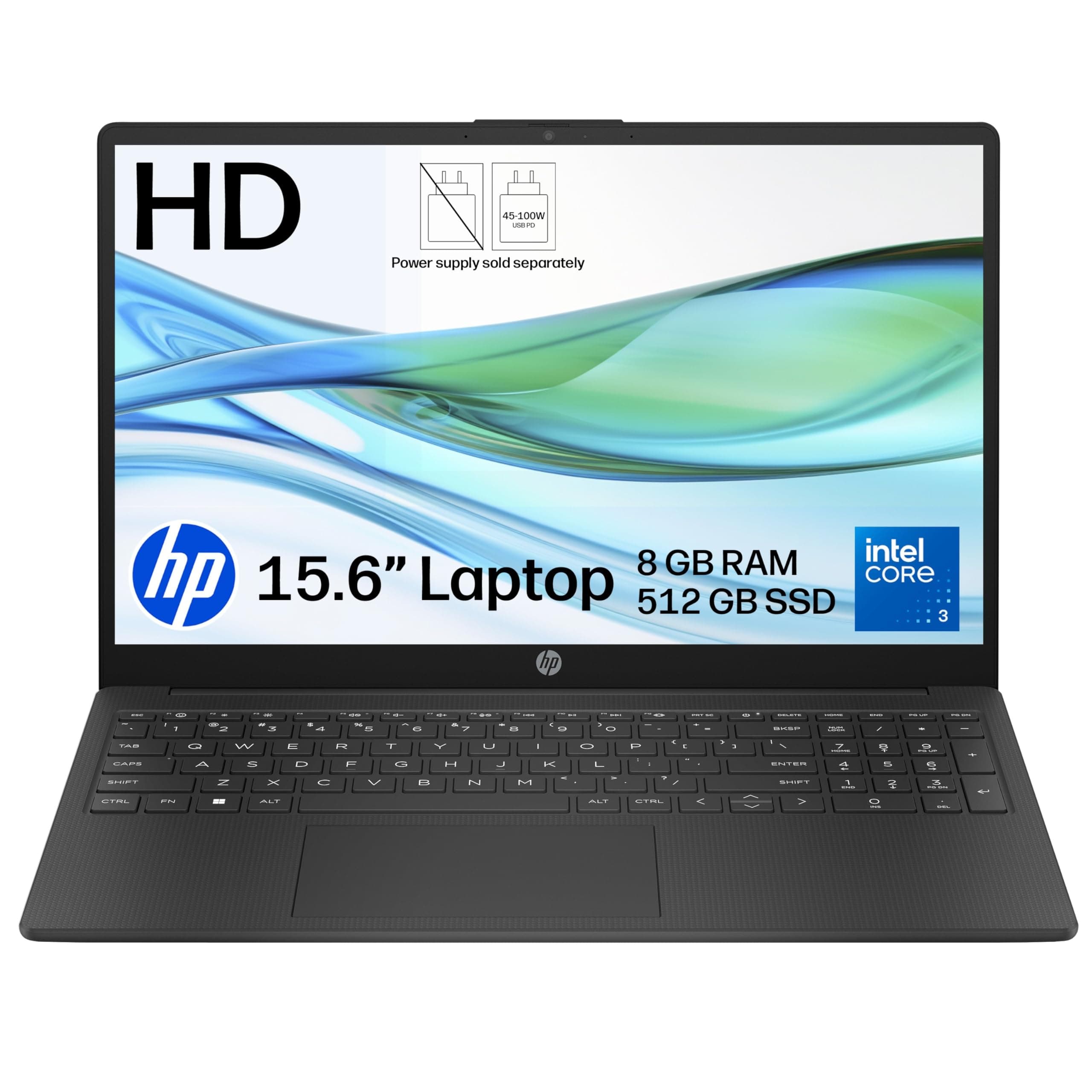 HP 15.6" Laptop | 15-fd1008nax | Intel Core 3 100U | 8GB RAM | 512GB SSD | Anti-glare Display | Up to 10.75 hrs battery | Fast charge... chez Amazon UK