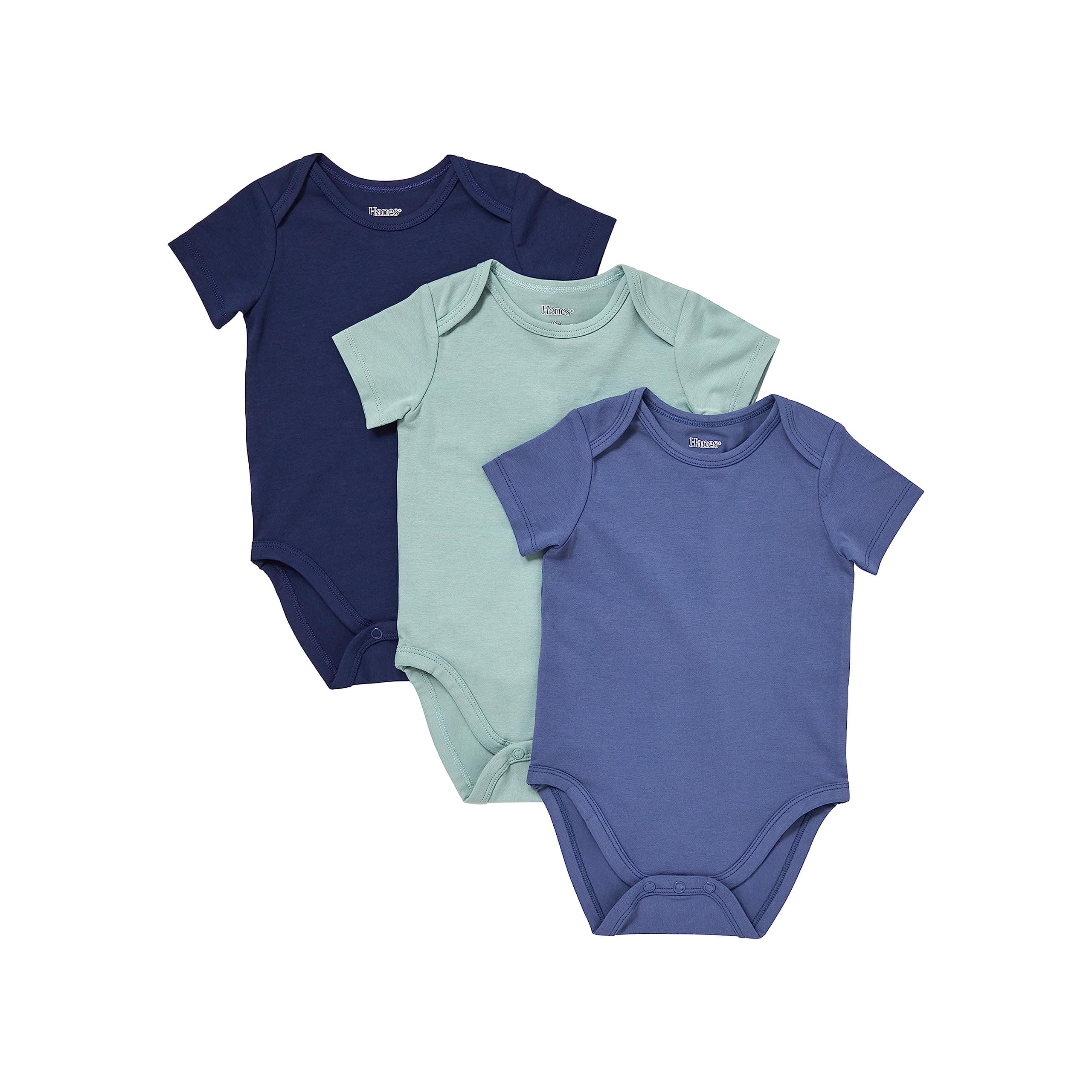 Hanes Baby Pure Comfort Short Sleeve Bodysuits, Infant Bodysuits, Boys & Girls, 3-pack chez Amazon US