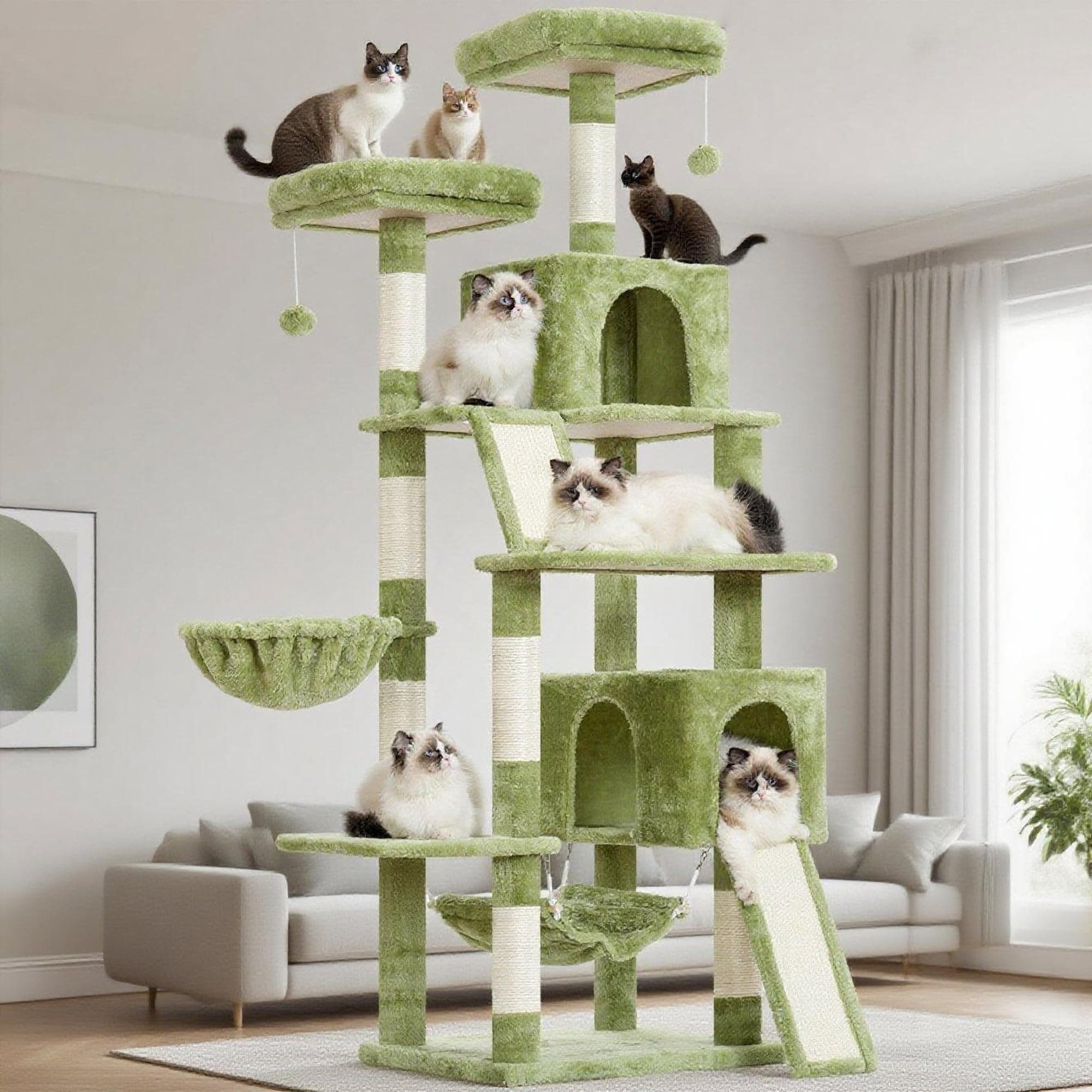 Gitelsnour Cat Tree, 71'' Tower for Large Cat with Scratching Post, GCT032GR chez Amazon US