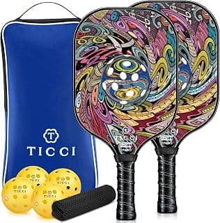 Pickleball Paddles Set of 2, USAPA Approved Fiberglass Pickleball Set with 4 Balls & Carry Bag, Lightweight Rackets for... chez Amazon Canada