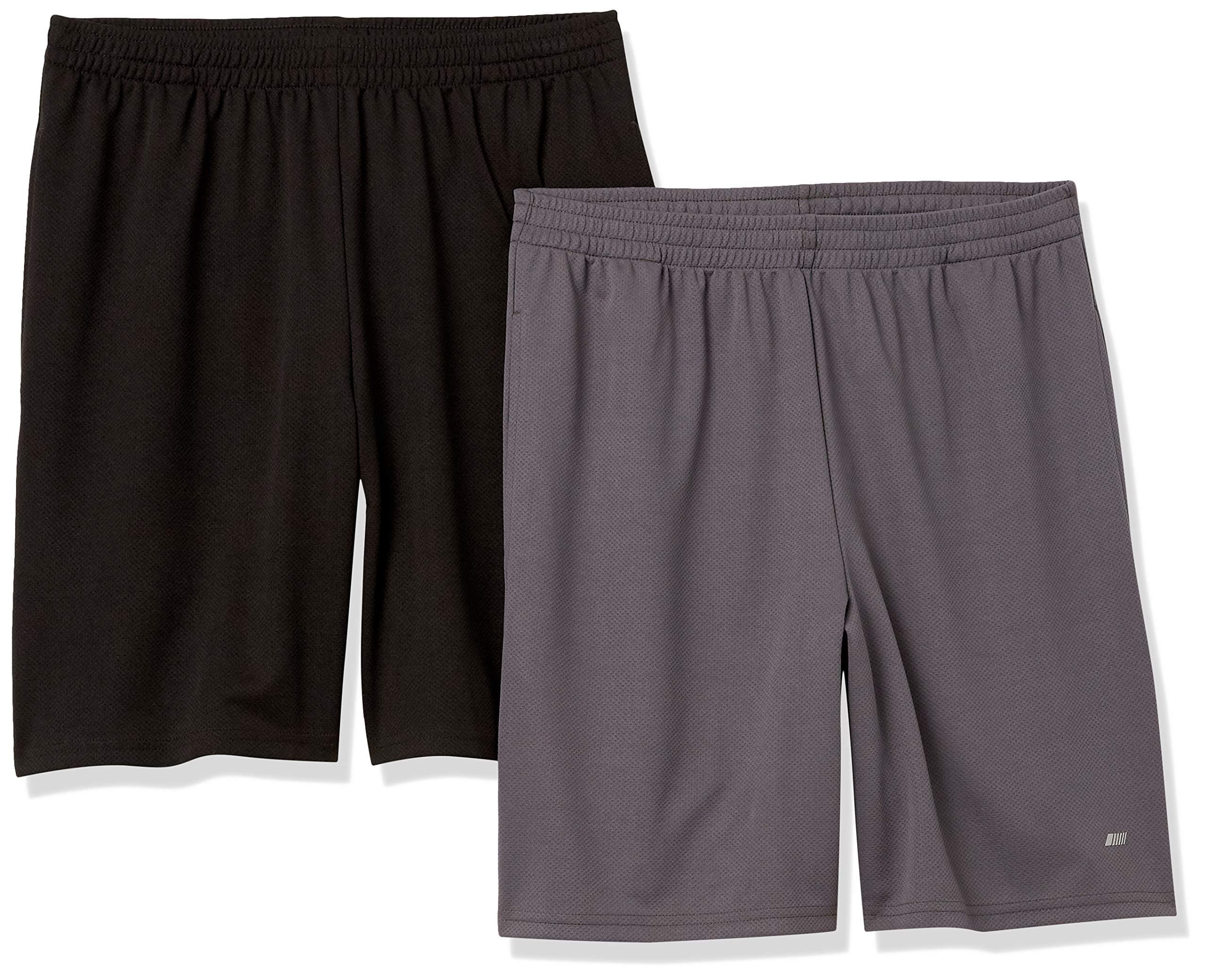 Amazon Essentials Men's Athletic Basketball Gym Shorts, Breathable Moisture Wicking, Loose-Fit Performance Tech, Pack of 2