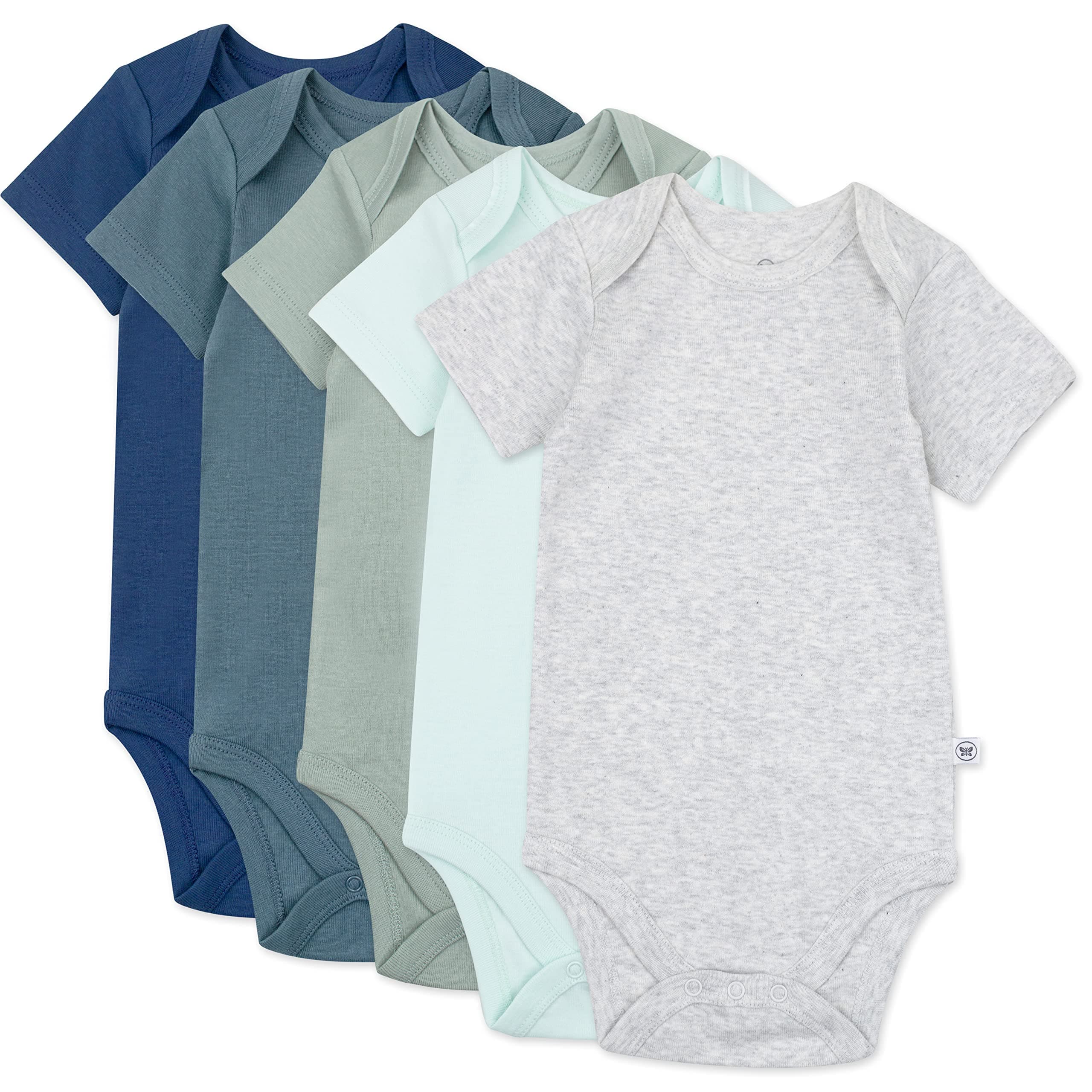 HonestBaby 5-pack Short Sleeve Bodysuits One-piece 100% Organic Cotton for Infant Baby Boys chez Amazon US