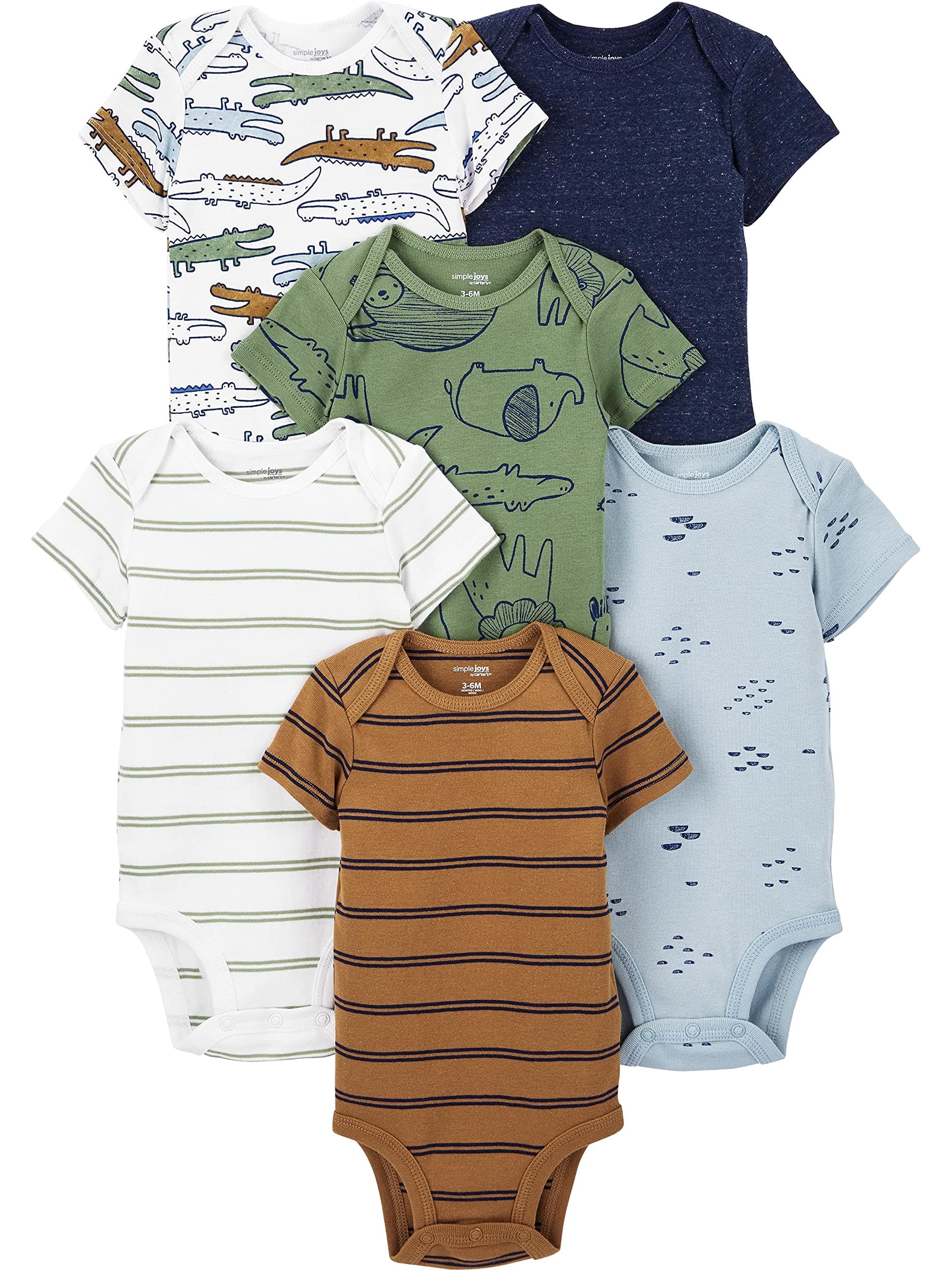 Simple Joys by Carter's Baby Boys 6-Pack Short-Sleeve Bodysuit chez Amazon US