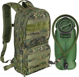 MARCHWAY Tactical Molle Hydration Pack with 3L TPU Water Bladder, Military Backpack for Backpacking, Hiking, Running, Cycling chez Amazon US