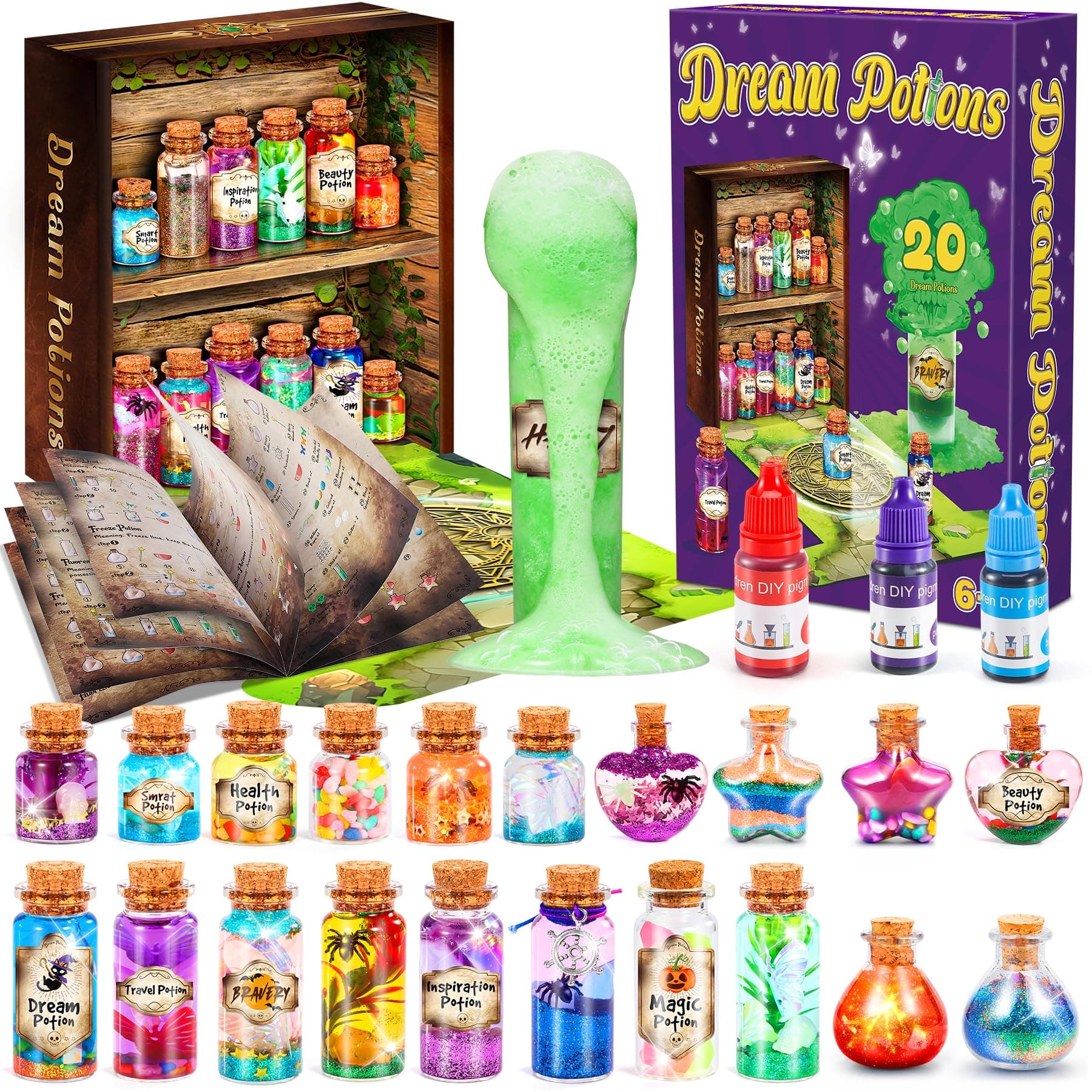 Potion Making Kit Children with 20-Bottle&Recipe Book, Craft Kits for Kids | Witch & Wizard chez Amazon UK