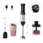 WHUTO Cordless Immersion Hand Blender, 5-in-1 Variable Speed blender handheld, 2000mAh Battery, Beaker,Chopper,Whisk & Milk Frother,Ink chez Best Buy Canada