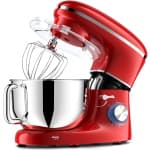 Stand Mixer,600W 6+P With 6.5QT Stainless Steel Bowl,Dough Hook, Wire Whip & Beater,for Most Home Cooks,Red chez Best Buy Canada