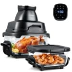 Costway 6-in-1 Portable Glass Air Fryer, 4.4QT & 1.8QT Dual Glass Containers with Lids Black, Blue chez Best Buy Canada