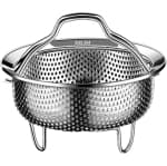 304 Stainless Steel Steamer Basket Set - Large & Medium Steamers - 17.5cm - 2pcs chez Best Buy Canada