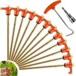 Heavy Duty Tent Pegs 12 Pack Screw In Steel Ground Anchors With Drill Adapter For Camping Outdoor Use chez Best Buy Canada