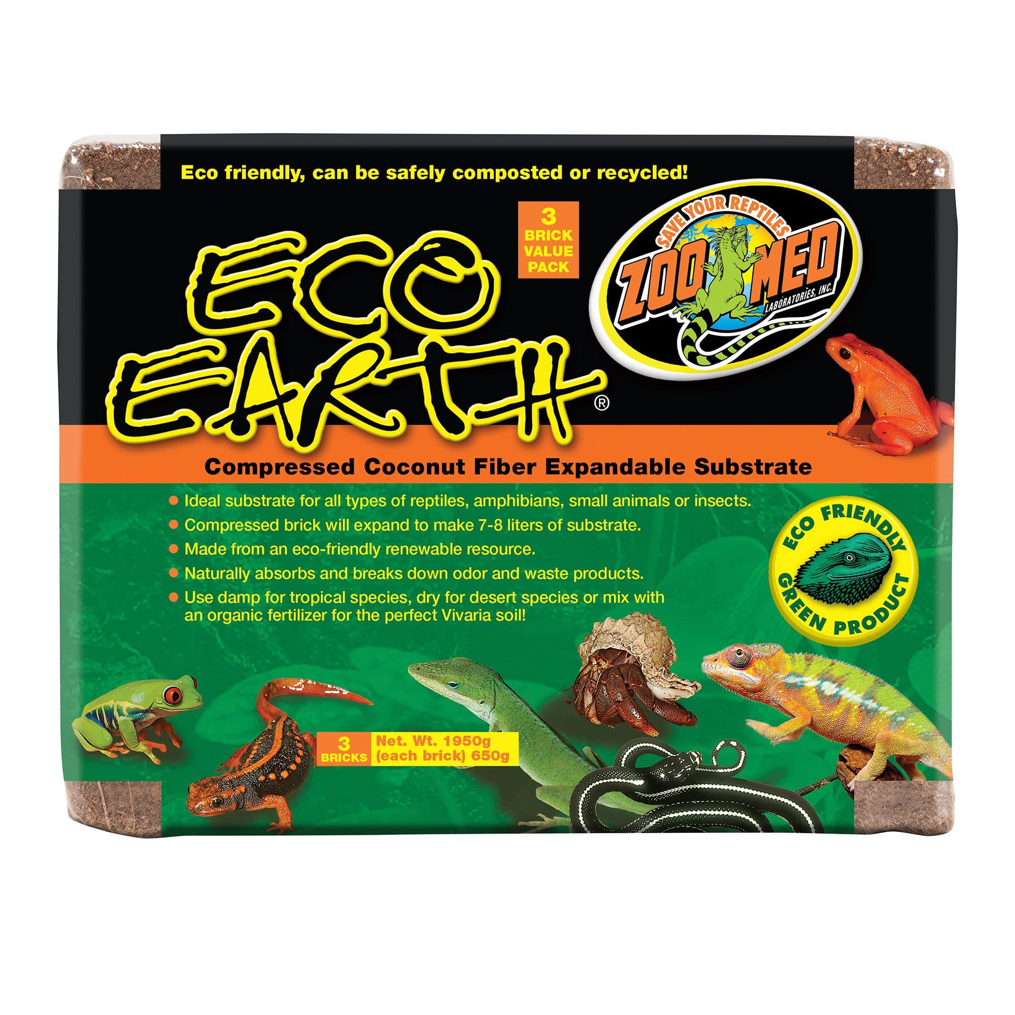 Zoo Med Eco Earth Expandable Reptile Substrate Value Pack - Coconut Fiber Substrate chez PetSmart Canada
