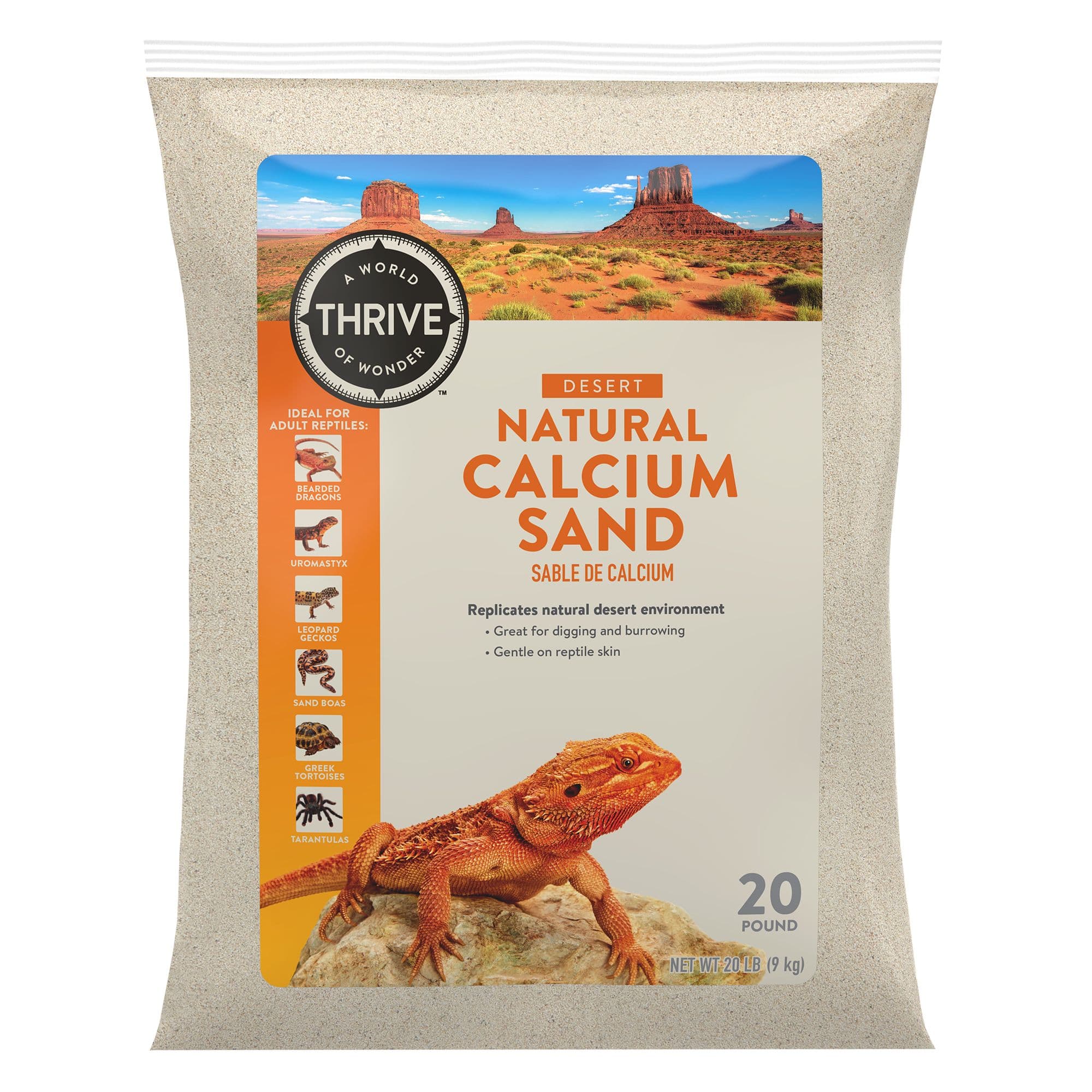 Thrive Desert Natural Calcium Sand - Reptile Sand Substrate - 20 lb chez PetSmart Canada