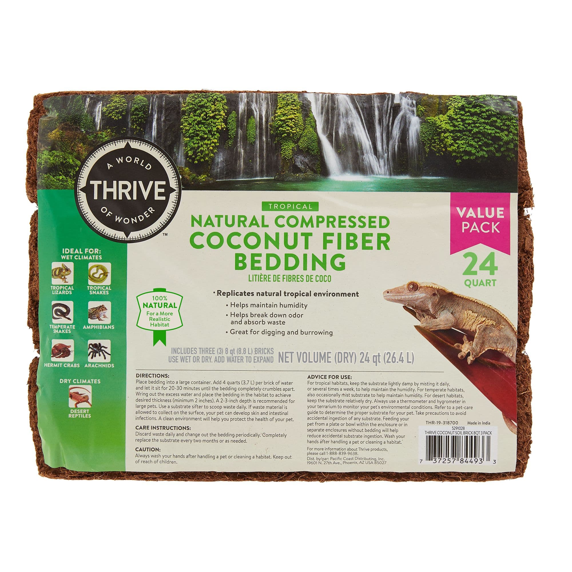 Thrive Natural Compressed Coconut Fiber Reptile Bedding - 8 qt, 3 ct chez PetSmart Canada