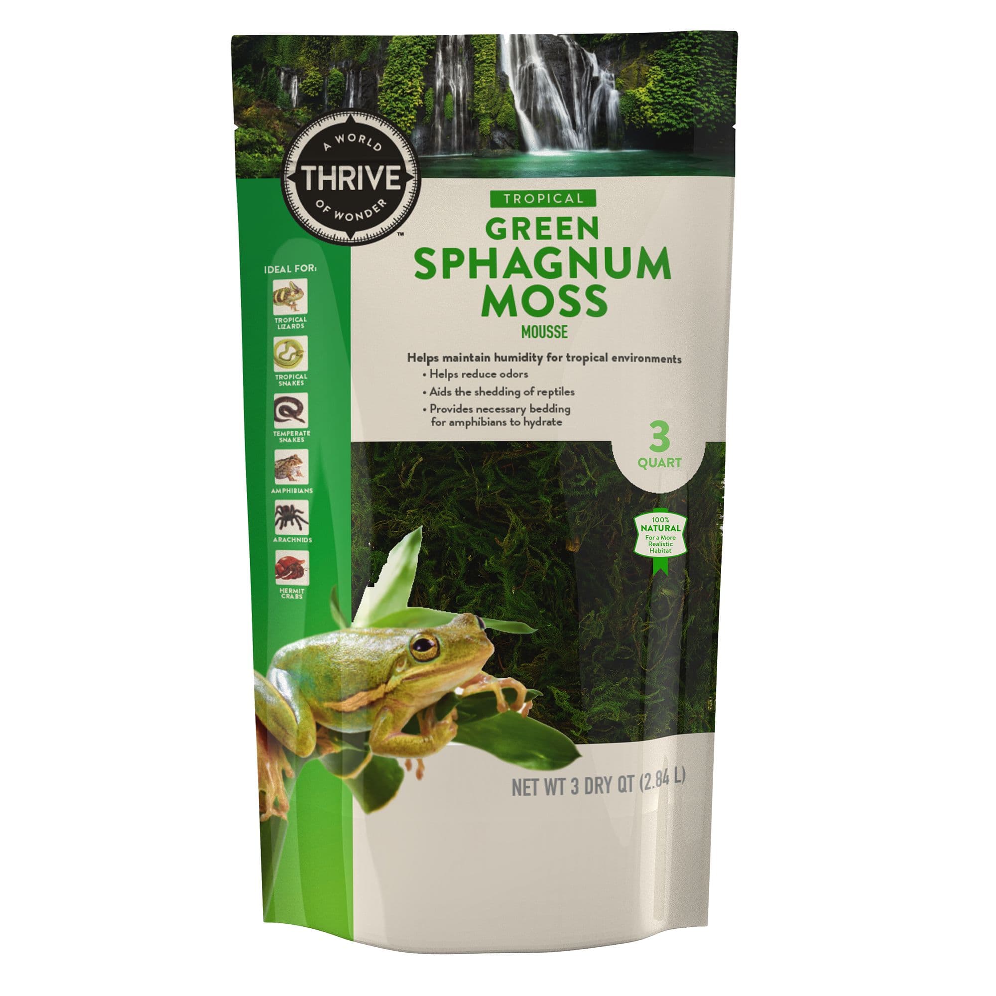 Thrive Tropical Reptile Green Sphagnum Moss - Terrarium Moss Substrate - 3 qt chez PetSmart Canada