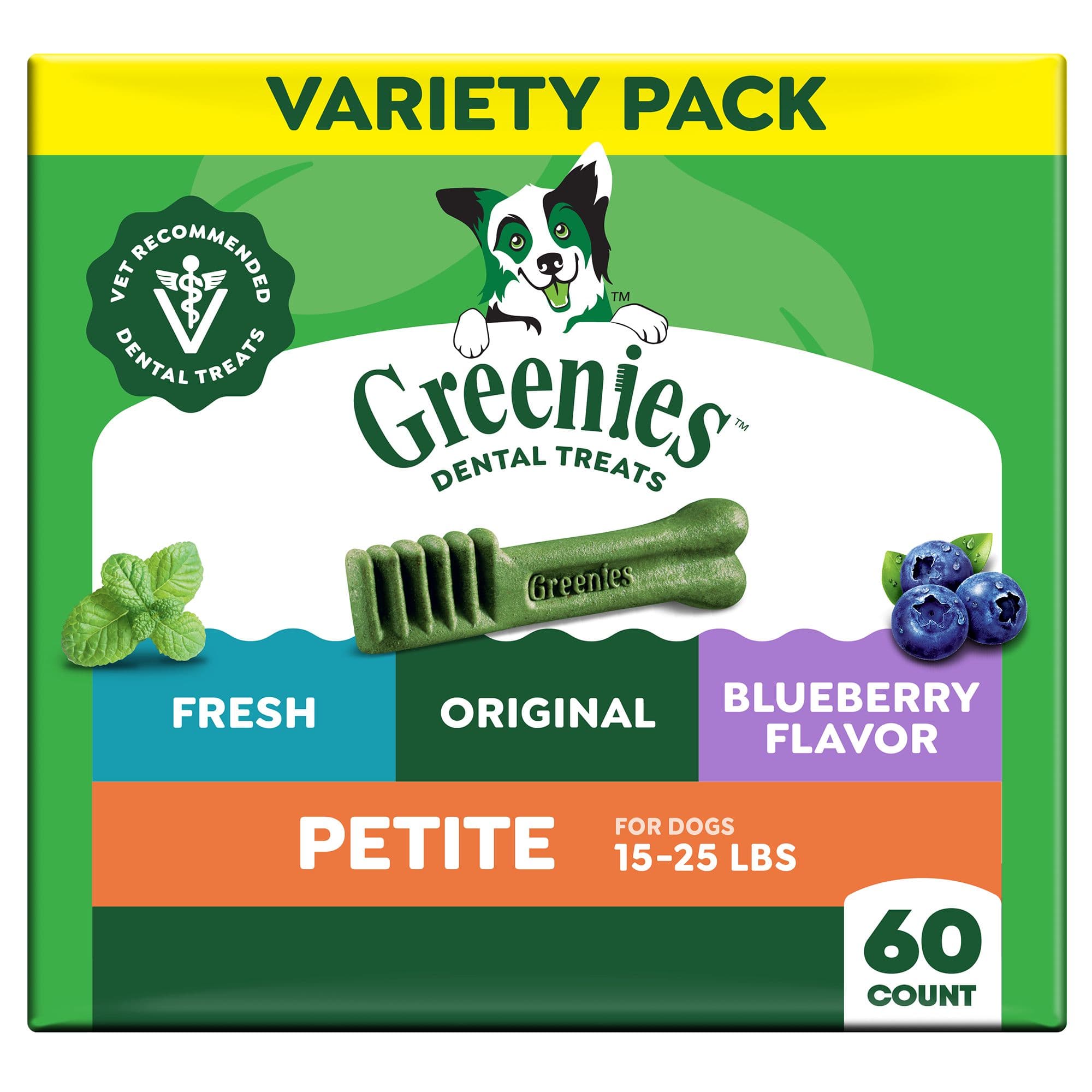 Greenies Petite Natural Adult Dog Dental Treats Variety Pack - Original, Minty & Blueberry chez PetSmart Canada