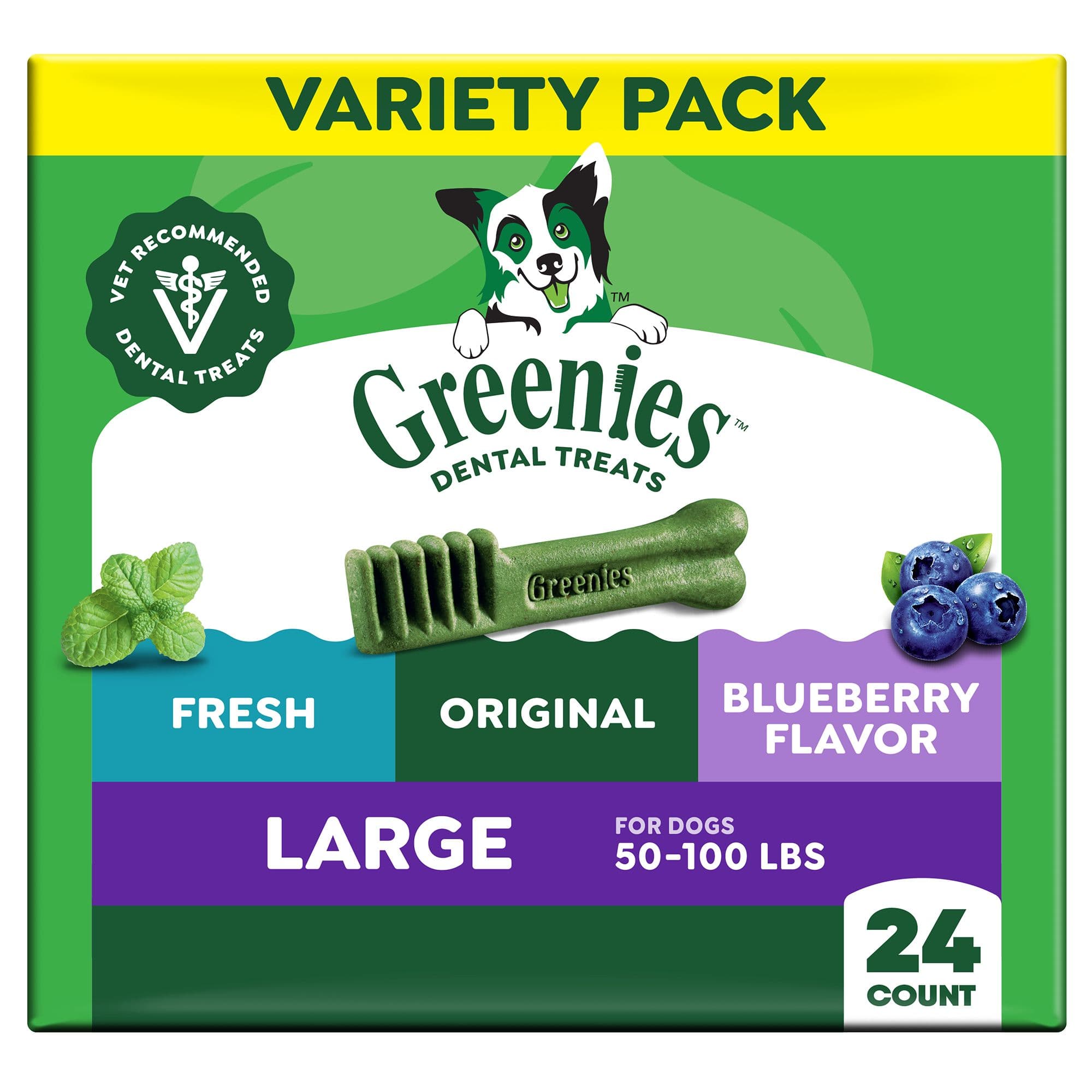 Greenies Large Natural Adult Dog Dental Treats Variety Pack - Original, Minty & Blueberry chez PetSmart Canada