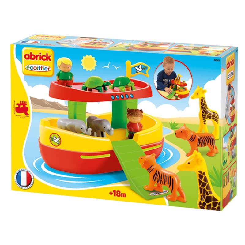 BATEAU ARCHE DE NOE AVEC COUPLES D'ANIMAUX ABRICK chez Toys and Kids