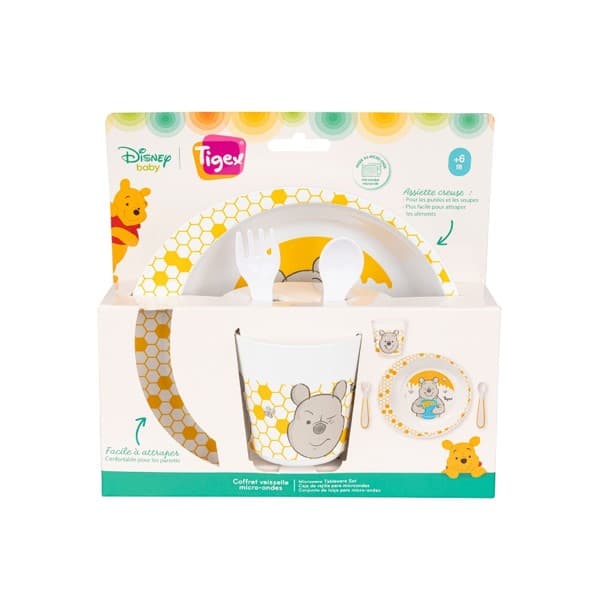 COFFRET VAISSELLE MICRO-ONDES WINNIE L’OURSON - TIGEX chez Toys and Kids
