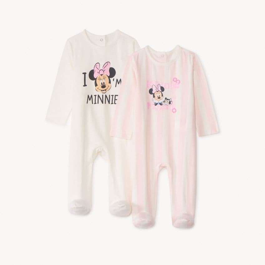 Orchestra Lot de 2 dors-bien en jersey Minnie Disney pour bébé fille - Ecru - 18 mois - Pyjama, dors bien - Bébé fille chez Orchestra