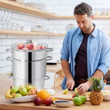 Costway Canada 11-Quart Stainless Steel Fruit Juicer Steamer chez Costway Canada