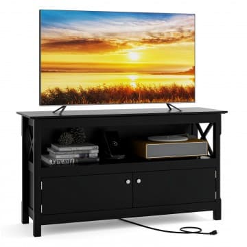 Costway Canada Meuble TV avec station de charge pour téléviseurs jusqu'à 50 pouces chez Costway Canada